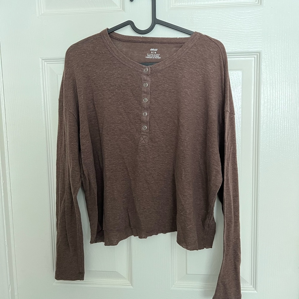 Aerie Long Sleeve Crop Top